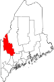 Mapa de Maine con la ubicación del condado de Franklin