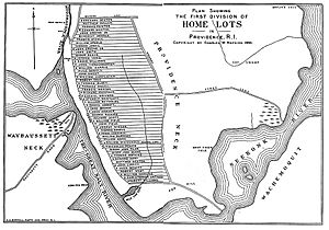 Archivo:Original Providence Rhode Island town layout of homesteads