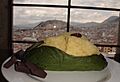 Quimbolito and Ecuadorian Chocolate inside the cafe atop Basílica del Voto Nacional, Quito
