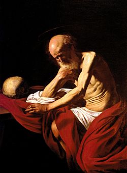 Archivo:Saint Jerome in Meditation-Caravaggio (1606)