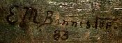 Signature of American painter Edward Mitchell Bannister from 1883.JPG
