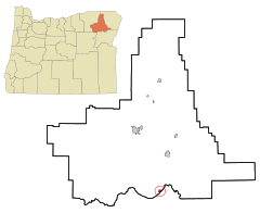 Union County Oregon Incorporated and Unincorporated areas North Powder Highlighted.svg