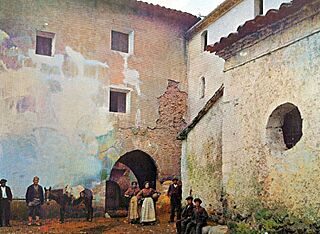 Barasona. Puerta de entrada al pueblo (colorized).jpg
