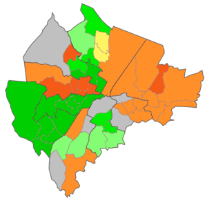 Archivo:Belfast Wards Protestant percentage 2011