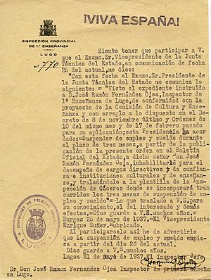 Archivo:Ha acordado suspender de empleo y sueldo a José Ramón Fernández Ojea. 25 de mayo de 1937