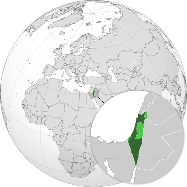 Israel (centered orthographic projection)