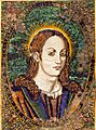 Juan Bautista Cuiris - Portrait of Christ Made of Humming Bird and Parrot Feathers - WGA05815