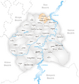 Karte Gemeinden des Bezirks Saane 2003