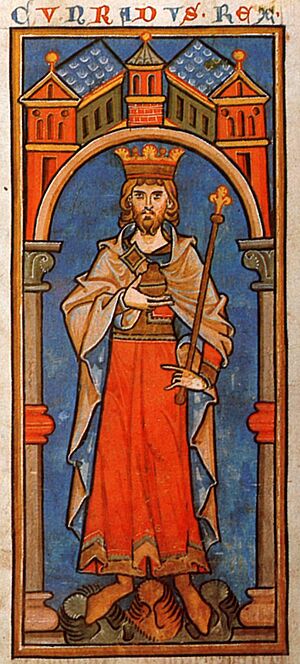 Archivo:Konrad III Miniatur 13 Jahrhundert
