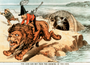 Archivo:LionCannotFaceTheCrowingOfCock