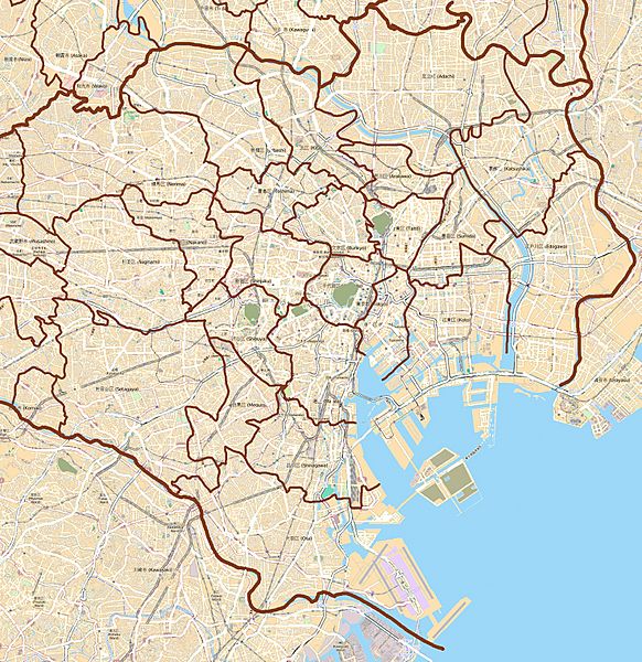 Map Tokyo special wards