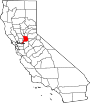 Mapa de California con la ubicación del condado de Sacramento
