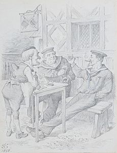 Archivo:Mr Punch and Britannia toasting the USA - John Tenniel - 1898 - 6269