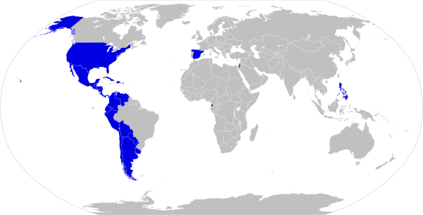 Archivo:Países con Academia de la Lengua Española