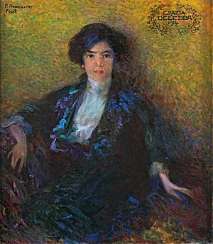 Archivo:Portrait of Grazia Deledda by Plinio Nomellini, 1914