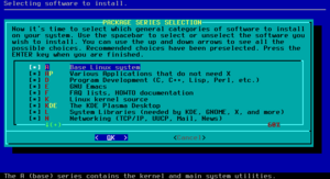 Archivo:Slackware 15.0 package selection screenshot