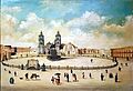 'Vista de la Plaza Mayor de Mexico' (1797) by unidentified painter - Museo Soumaya - Mexico 2024