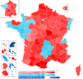Élection présidentielle française de 1974 T1 carte départements & régions