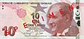 10 Türk Lirası front