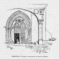 Archivo:1886, España, sus monumentos y sus artes, su naturaleza e historia, Castilla La Nueva, vol 2, Puerta principal de Santa María, Brihuega, Pascó