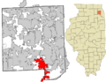DuPage County Illinois incorporated and unincorporated areas Woodridge highlighted