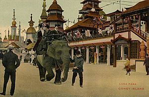 Archivo:Elephant Ride in Luna Park, Coney Island, NY