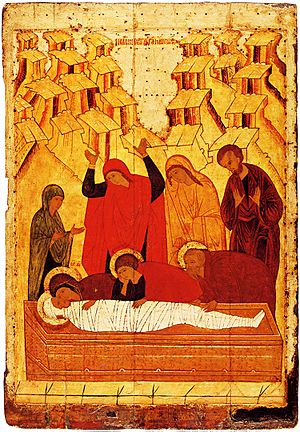 Archivo:Entombment of Christ (15th century, Tretyakov gallery)
