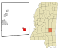 Jasper County Mississippi Incorporated and Unincorporated areas Heidelberg Highlighted