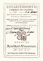 John Napier-Logarithmorum 1620