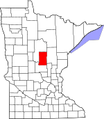 Map of Minnesota highlighting Crow Wing County.svg