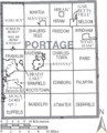Map of Portage County Ohio With Municipal and Township Labels