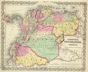 Archivo:Map of Venezuela, New Granada and Ecuador (1855)