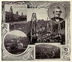 McLaurin(1902) pic.091 Oil Rush at Rouseville, Venango County, PA, in 1868.jpg