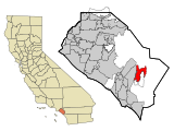 Orange County California Incorporated and Unincorporated areas Rancho Santa Margarita Highlighted.svg