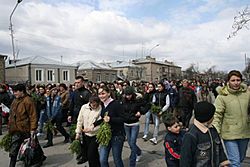 Archivo:Palm Sunday procession in Tskhinvali 3