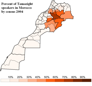 Archivo:Percent of Tmazight speakers in Morocco by census 2004