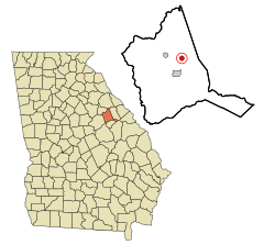 Warren County Georgia Incorporated and Unincorporated areas Camak Highlighted.svg