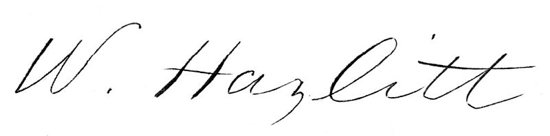 William Hazlitt signature