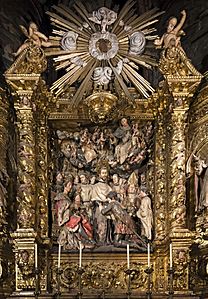 Barcelona Cathedral Interior - Chapel of Our Lady of Mercy -Altarpiece of the Foundation of the Order of Mercy by Joan Roig 1688
