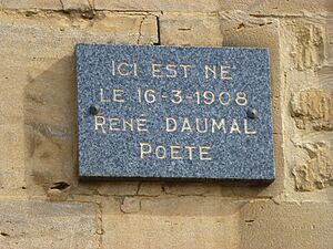 Archivo:Boulzicourt (Ardennes) plaque maison natale René Daumal