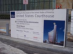 Buff fed courthouse sign