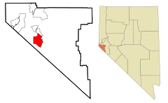 Douglas County Nevada Incorporated and Unincorporated areas Gardnerville Ranchos Highlighted.svg