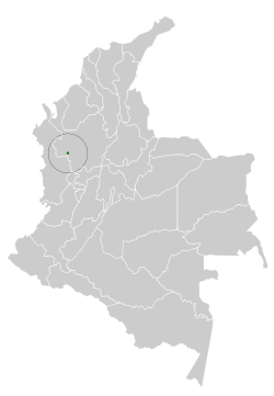 Distribución geográfica del tororoí de Urrao.