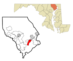 Harford County Maryland Incorporated and Unincorporated areas Perryman Highlighted.svg