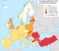 Infant mortality in the EU 2007 map de