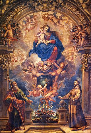 La Virgen con el Niño, san Felipe y san Francisco - Francisco Rizi.jpg