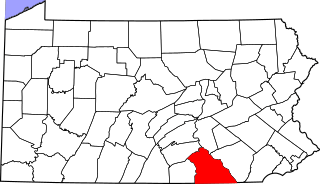 Map of Pennsylvania highlighting York County.svg