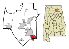 Marshall County Alabama Incorporated and Unincorporated areas Boaz Highlighted.svg