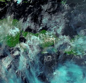 Archivo:NASA MODIS aerial view of Agung ash 2017