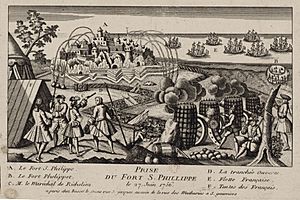 Archivo:Prise du fort Saint Philippe a Minorque 1756